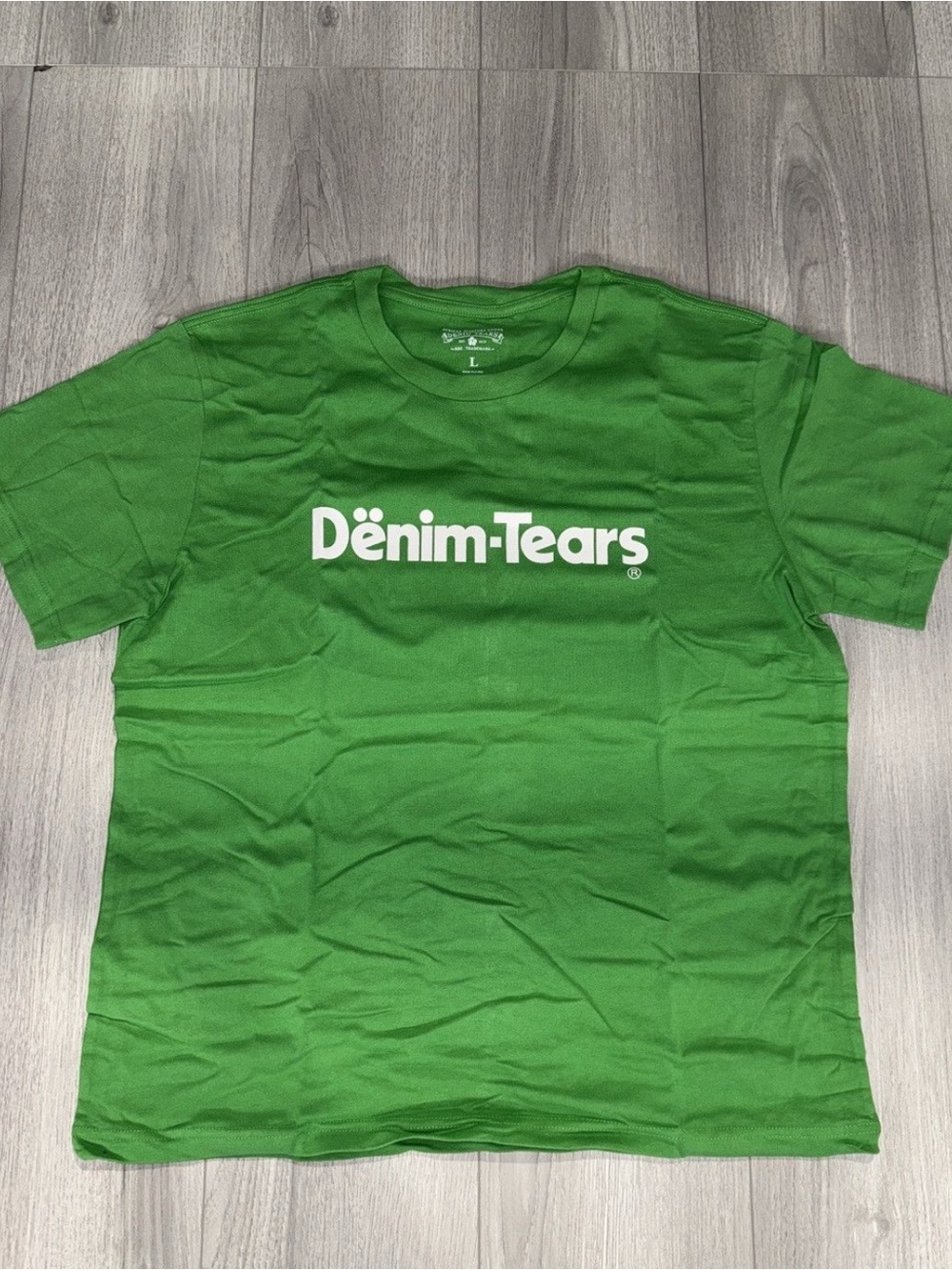 Denim Tears Men's Green Logo Tee